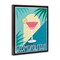 Stupell Industries Cosmopolitan & Palm Leaves Framed Floater Canvas Wall Art Design by Jo Reid